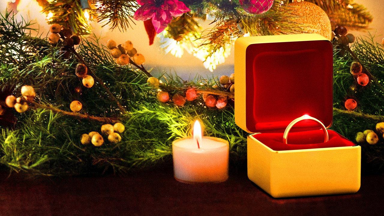 A Christmas Proposal backdrop