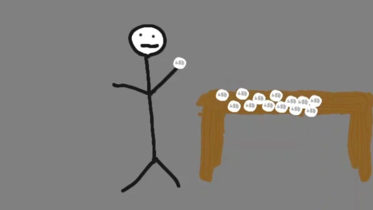 A stick man's acid trip backdrop