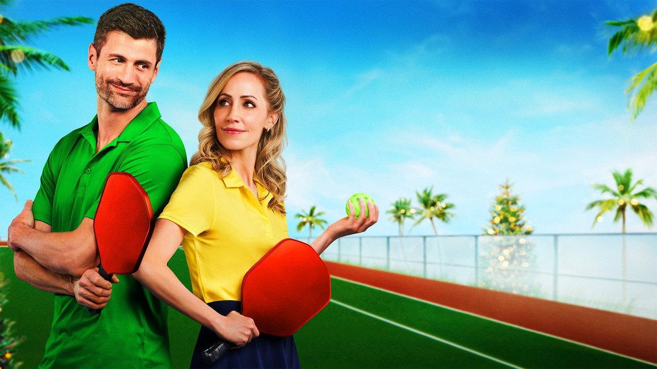 A Pickleball Christmas backdrop