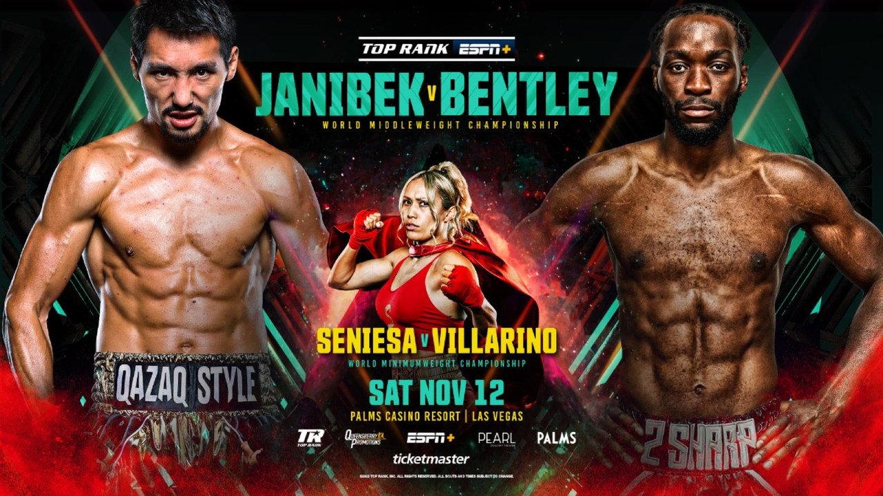 Janibek Alimkhanuly vs. Denzel Bentley backdrop