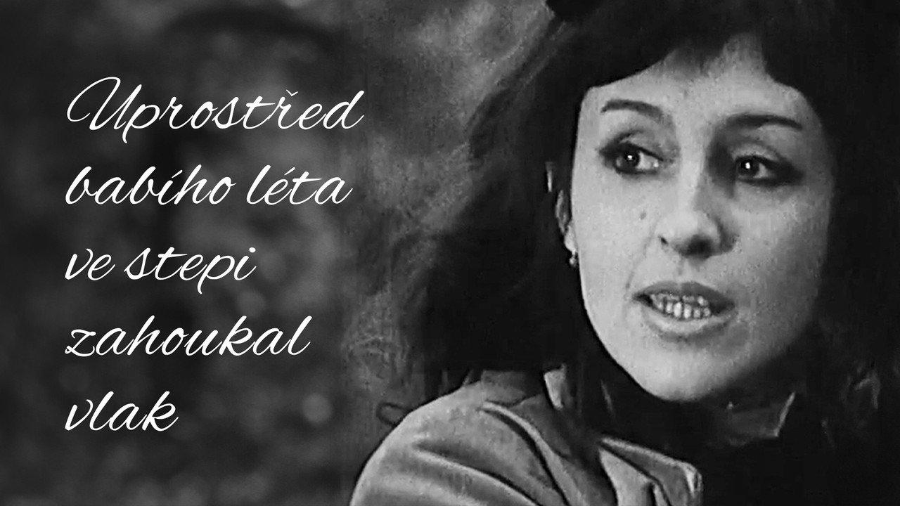 Uprostřed babího léta ve stepi zahoukal vlak backdrop