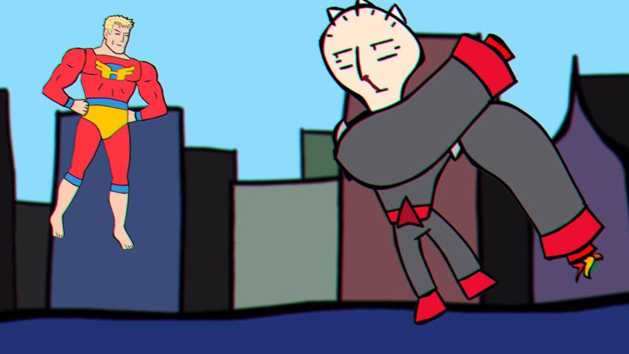 High Flying Man backdrop