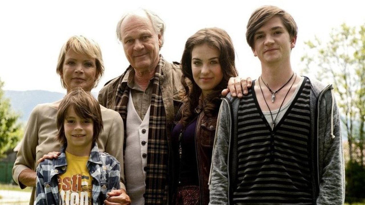Familie inklusive backdrop