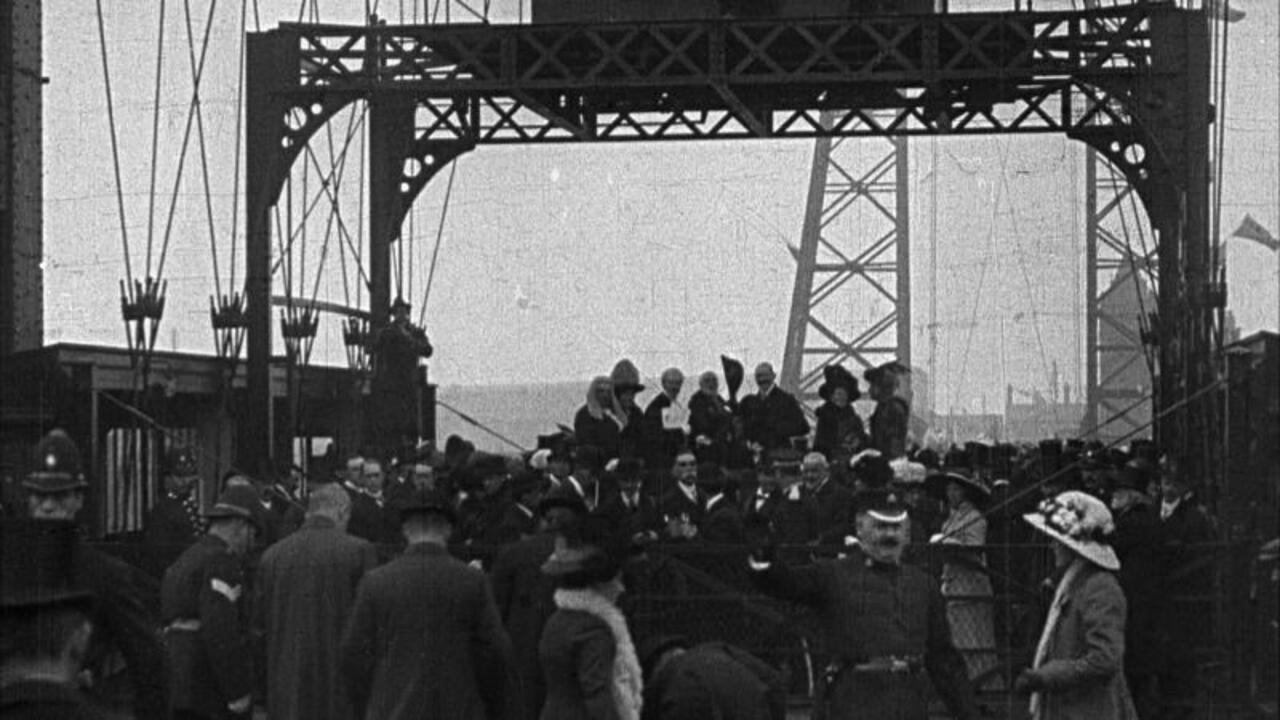 Opening of the Middlesbrough Transporter Bridge backdrop