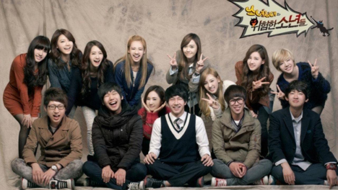 Girls' Generation and the Dangerous Boys backdrop