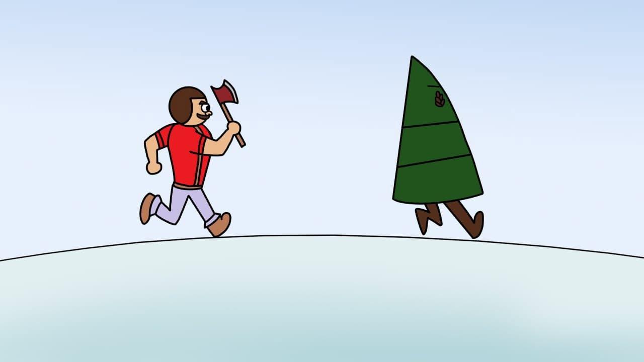 Stop That Pine Tree! backdrop