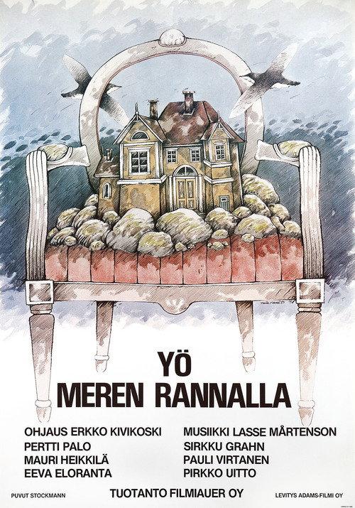Yö meren rannalla backdrop