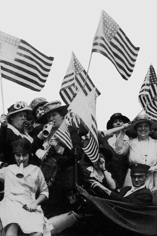 Suffragettes in the Silent Cinema backdrop