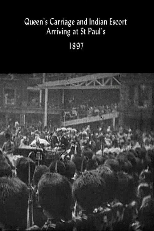 Queen's Carriage and Indian Escort Arriving at St. Paul's backdrop