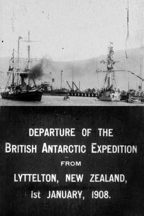 Departure of the British Antarctic Expedition from Lyttelton, New Zealand, 1st January, 1908. backdrop