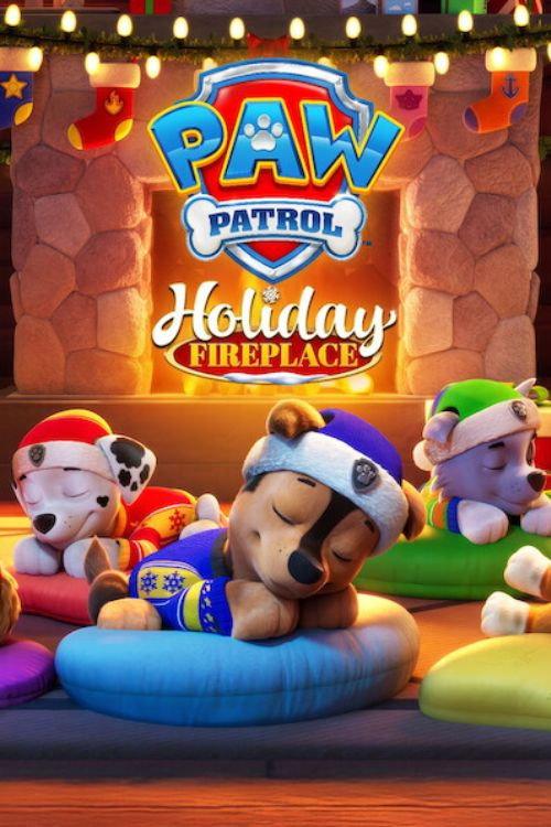 Paw Patrol - Holiday Fireplace backdrop