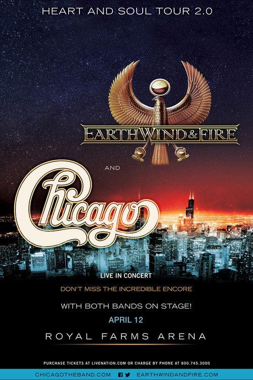 Chicago and Earth, Wind & Fire - Heart and Soul Tour 2015 backdrop
