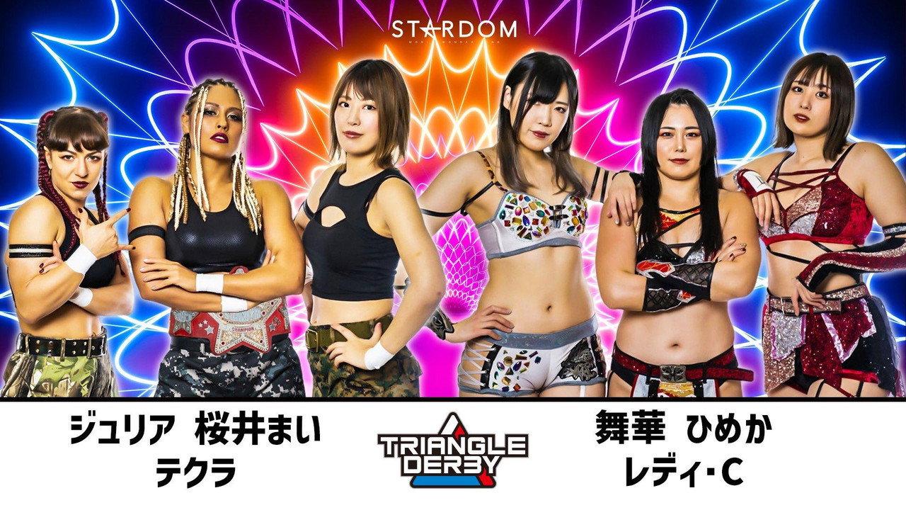 Stardom Triangle Derby I in Fuji backdrop