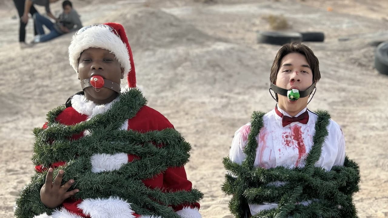 Dont shoot me Santa. backdrop