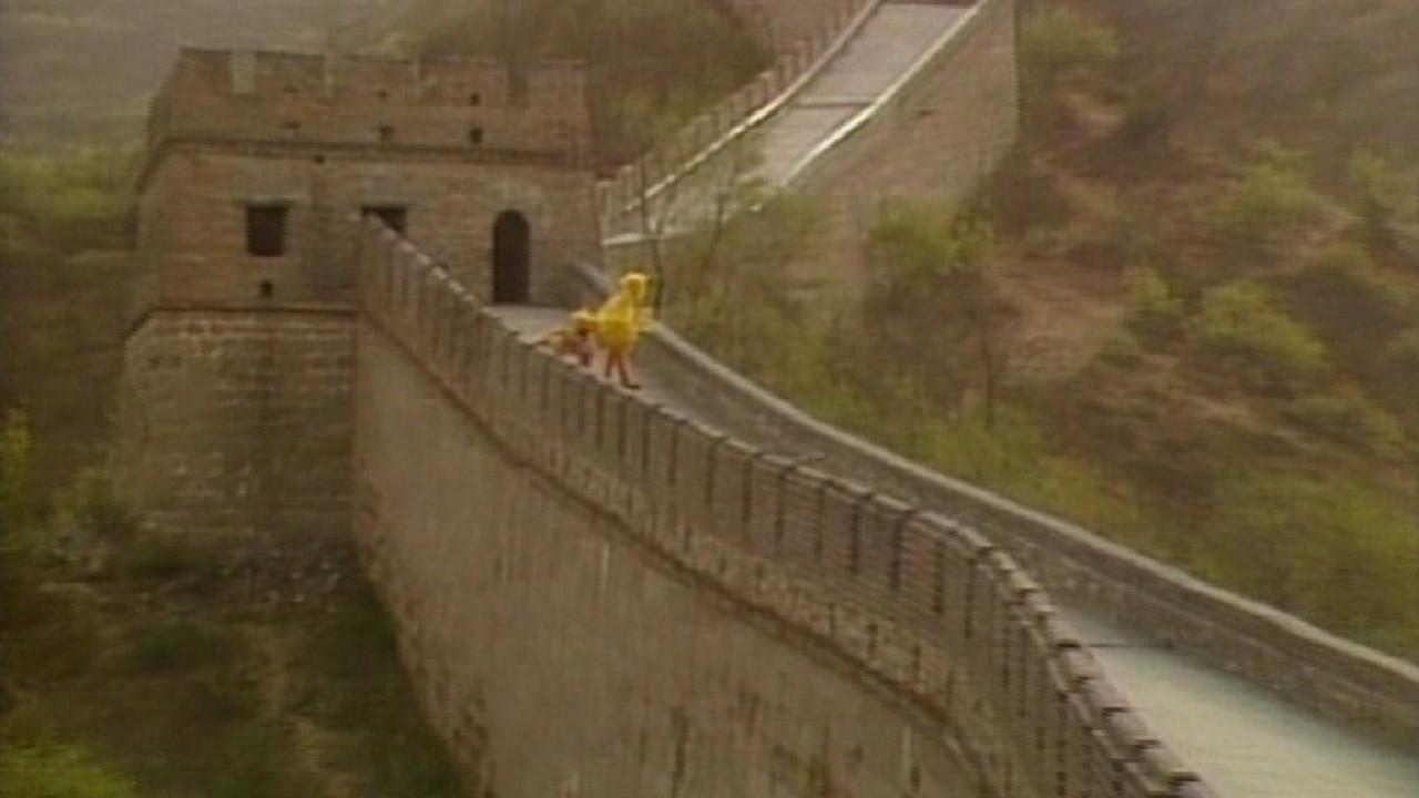 Big Bird in China backdrop