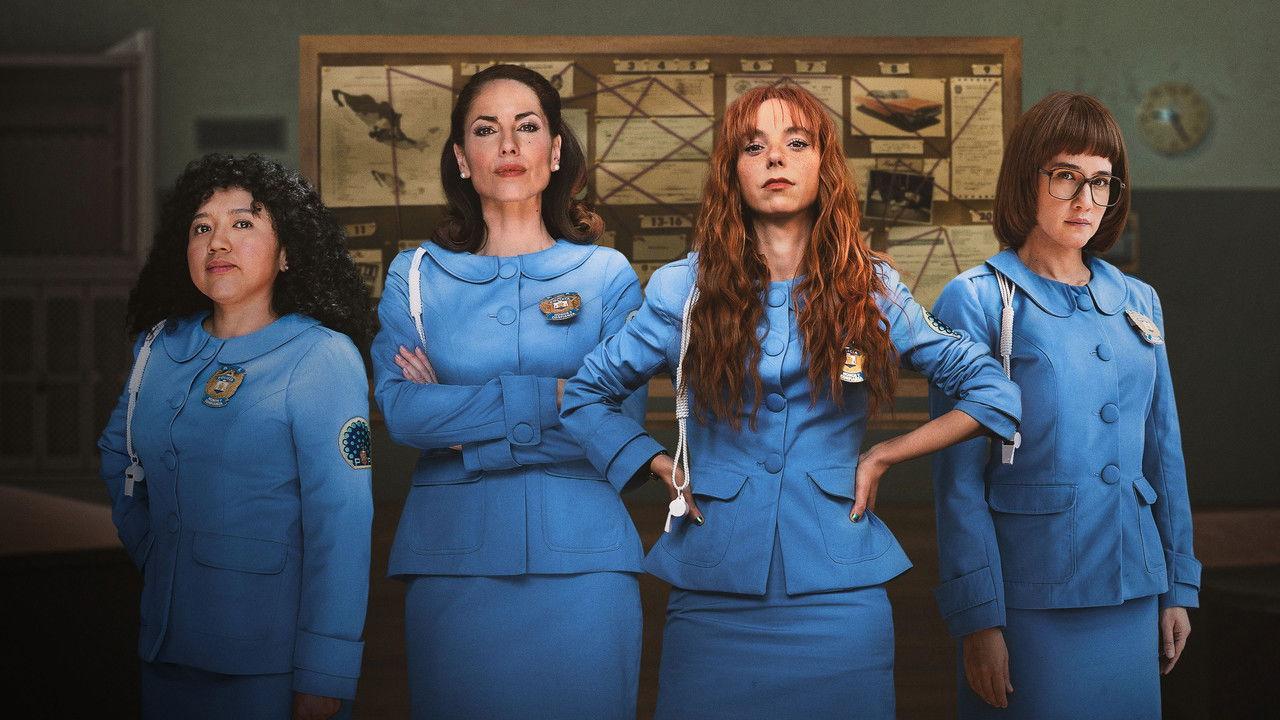 Women in Blue backdrop