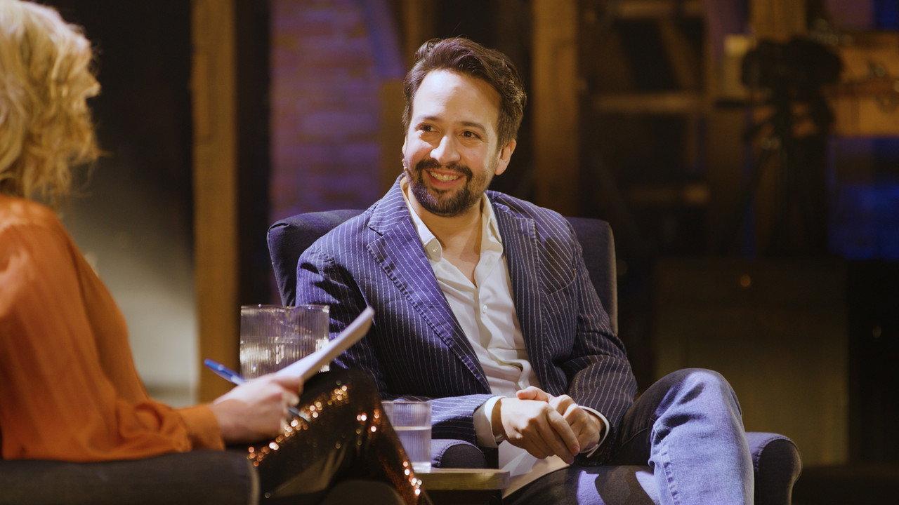 In The Room: Leigh Sales with Lin-Manuel Miranda backdrop