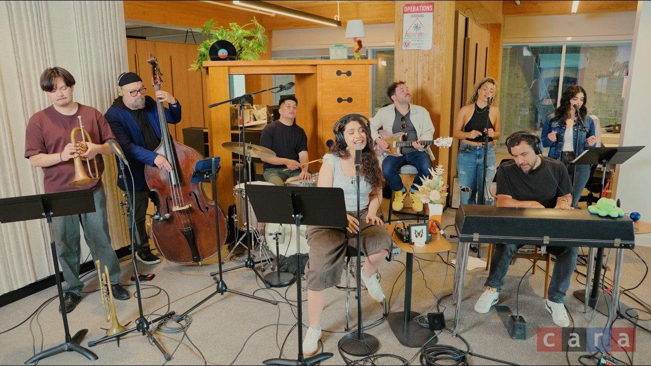 Alessia Cara: Giant Desk Concert backdrop