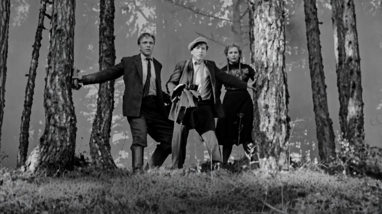 Three Came Out of the Woods backdrop