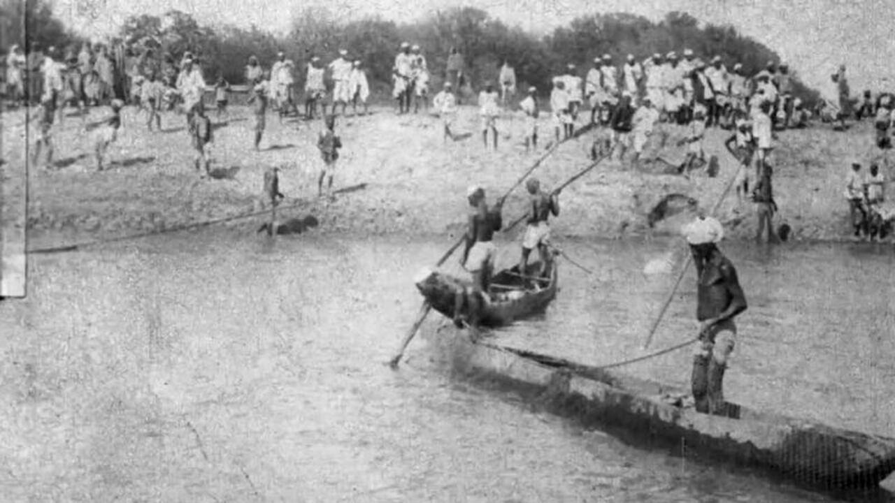 A Fishing Party With the Maharajah of Kapurthala, India backdrop