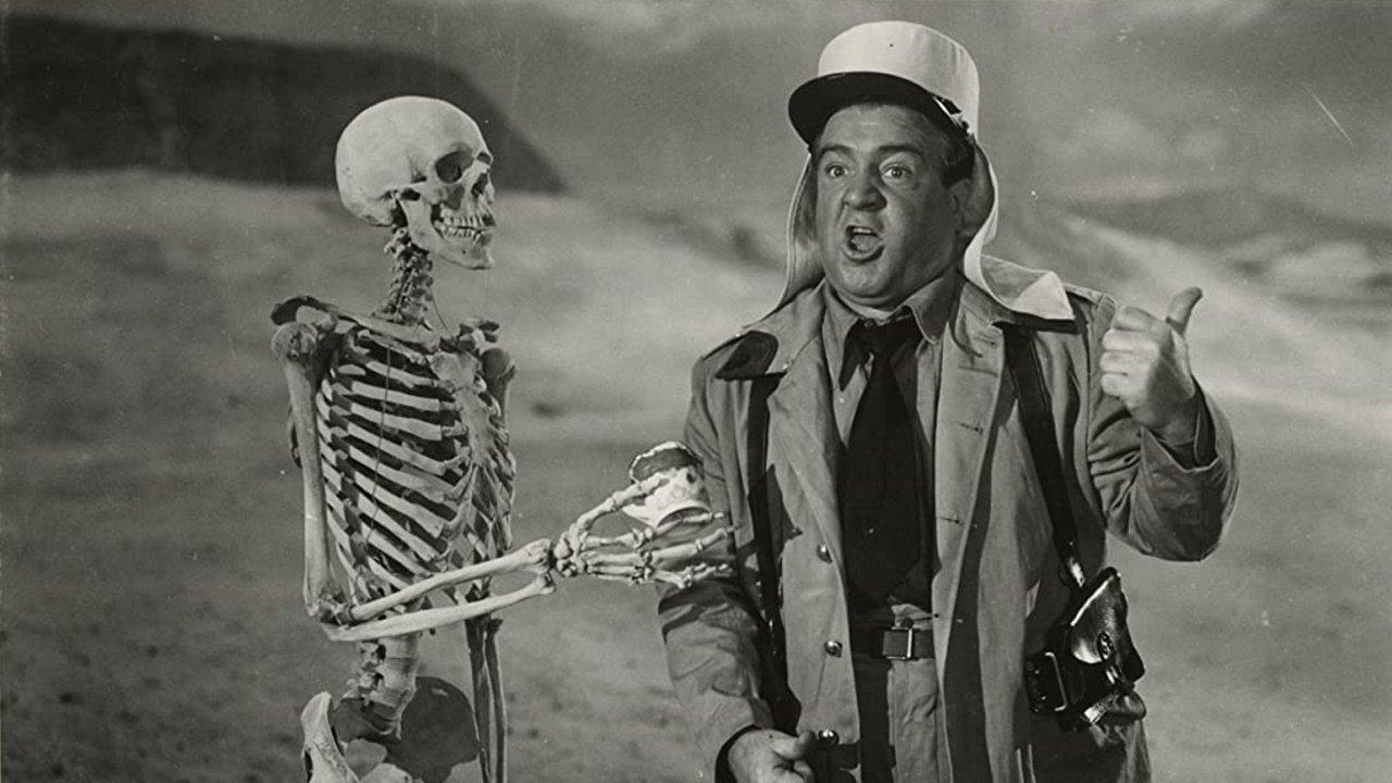 Bud Abbott and Lou Costello in the Foreign Legion backdrop