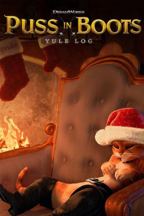 Puss in Boots' Yule Log backdrop