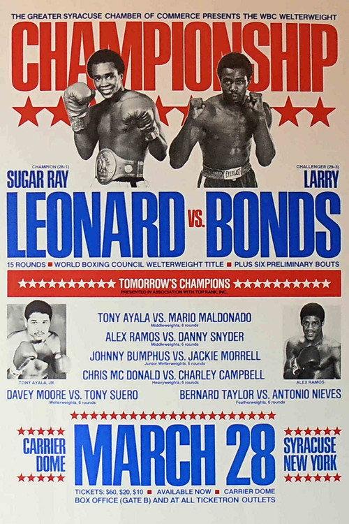 Sugar Ray Leonard vs. Larry Bonds backdrop