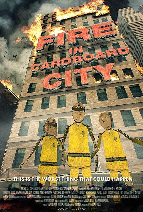 Fire in Cardboard City backdrop