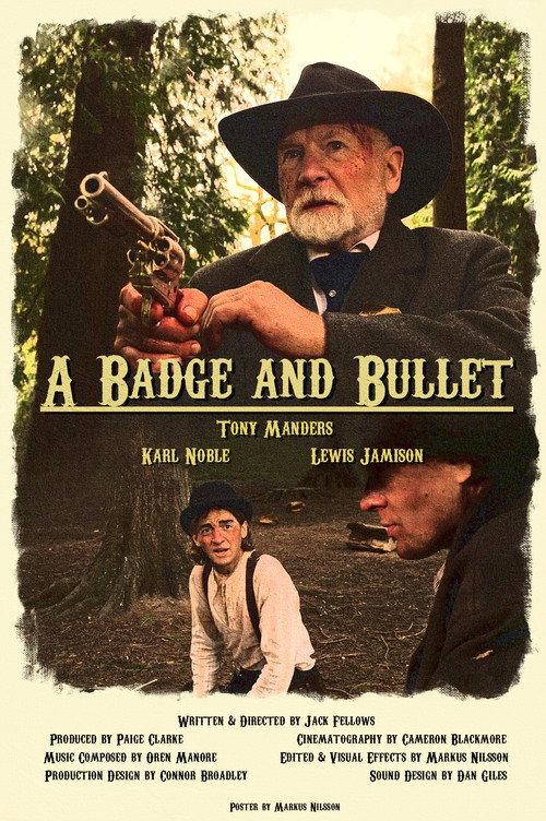 A Badge and Bullet backdrop