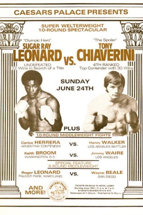 Sugar Ray Leonard vs. Tony Chiaverini backdrop