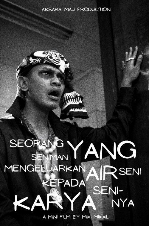 Seorang Seniman yang Mengeluarkan Air Seni Kepada Karya Seni-nya backdrop